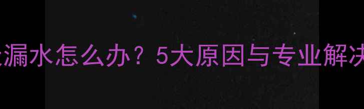 图片 地暖夏天漏水怎么办？5大原因与专业解决方案全1