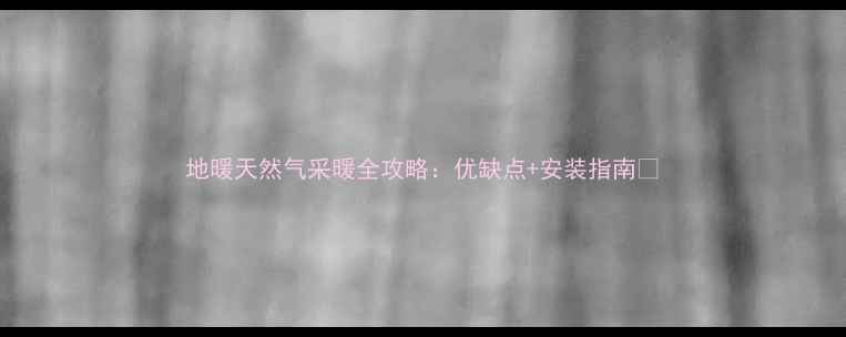 图片 地暖天然气采暖全攻略：优缺点+安装指南🔥
