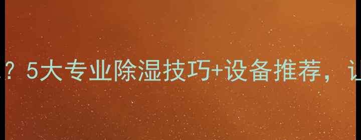 图片 地暖干燥太遭罪？5大专业除湿技巧+设备推荐，让你温暖不干痒1