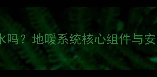 地暖必须装回水吗地暖系统核心组件与安装避坑指南