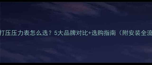 地暖打压压力表怎么选5大品牌对比选购指南附安装全流程