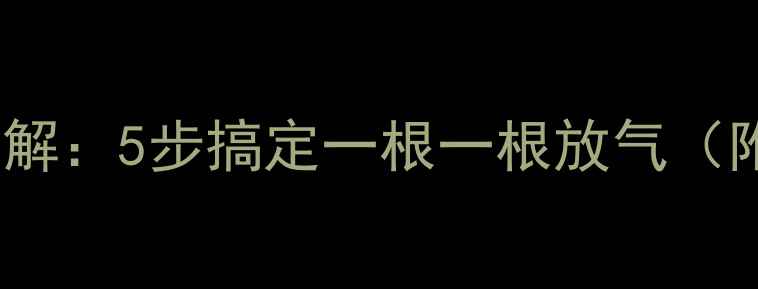 地暖排气全流程详解5步搞定一根一根放气附管道维护技巧