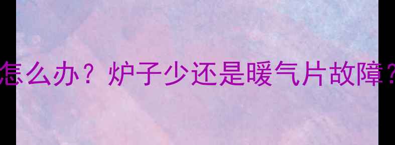 图片 地暖放气后暖气不足怎么办？炉子少还是暖气片故障？附保姆级排查指南2