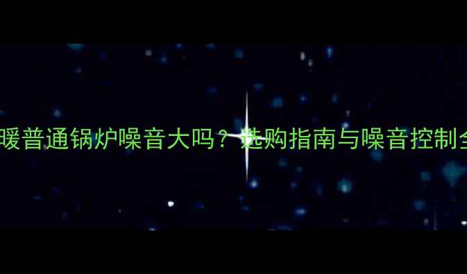 地暖普通锅炉噪音大吗选购指南与噪音控制全