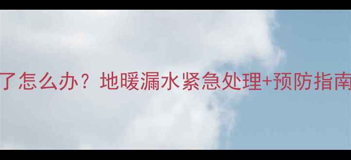 图片 地暖水放没了怎么办？地暖漏水紧急处理+预防指南（附图解）