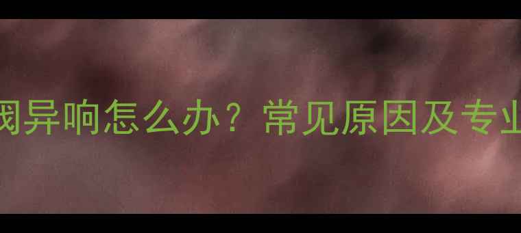 图片 地暖温控阀异响怎么办？常见原因及专业维修指南