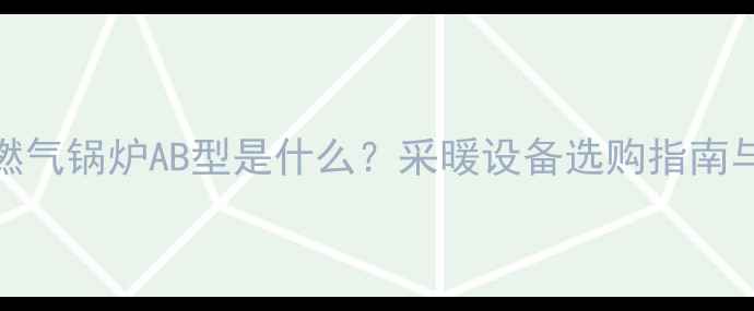 图片 地暖燃气锅炉AB型是什么？采暖设备选购指南与能效