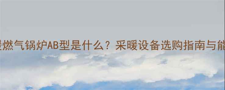 图片 地暖燃气锅炉AB型是什么？采暖设备选购指南与能效1