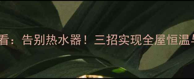 图片 地暖用户必看：告别热水器！三招实现全屋恒温与热水自由1