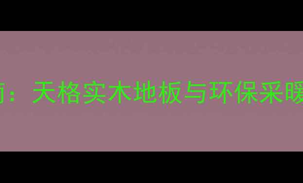 地暖甲醛控制指南天格实木地板与环保采暖设备的科学搭配