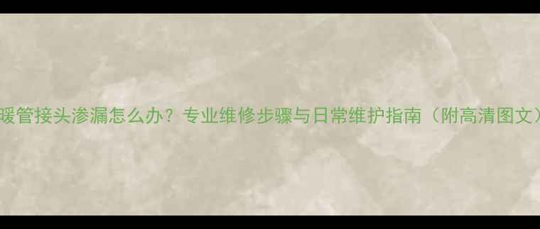 地暖管接头渗漏怎么办专业维修步骤与日常维护指南附高清图文