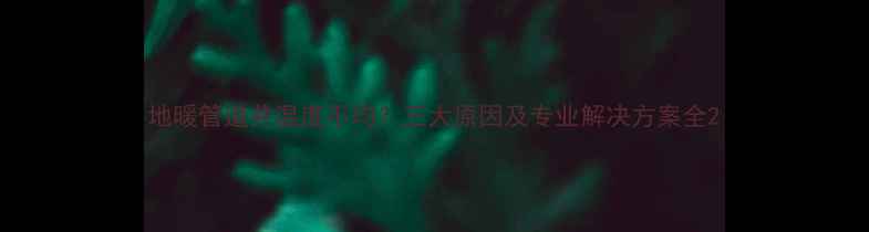 图片 地暖管道井温度不均？三大原因及专业解决方案全2