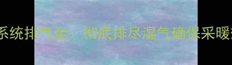 图片 地暖系统排气全：彻底排尽湿气确保采暖效果1