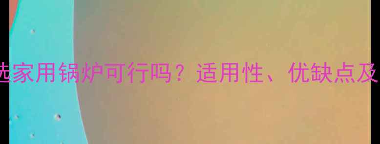 地暖系统选家用锅炉可行吗适用性优缺点及选购指南
