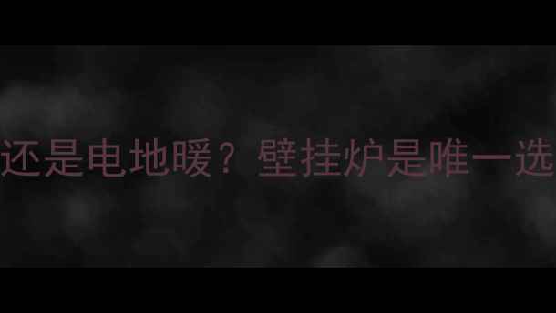 地暖系统选水地暖还是电地暖壁挂炉是唯一选择吗采暖设备全
