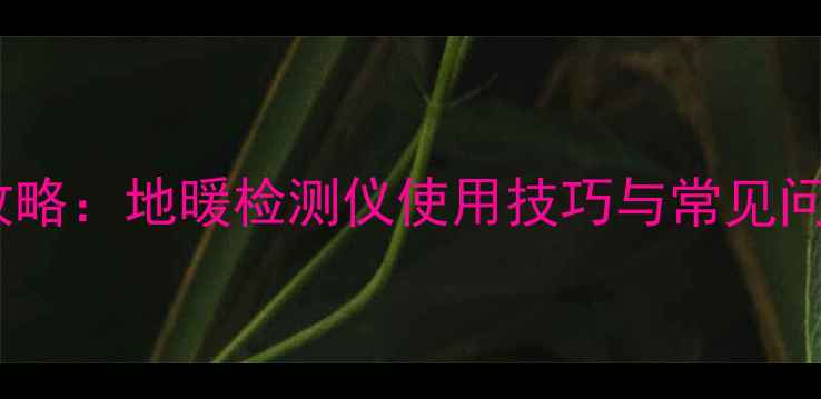 图片 地暖自检全攻略：地暖检测仪使用技巧与常见问题解决方案2