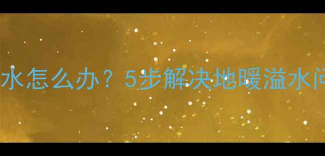图片 地暖补水过量漏水怎么办？5步解决地暖溢水问题并预防复发2