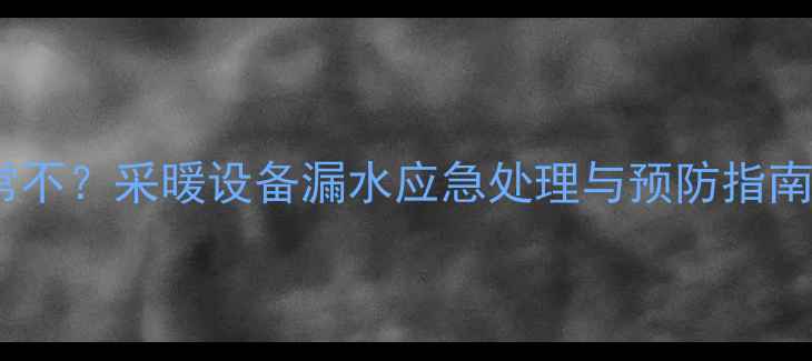 图片 地暖试压掉一个格正常不？采暖设备漏水应急处理与预防指南（附专业维修方案）2