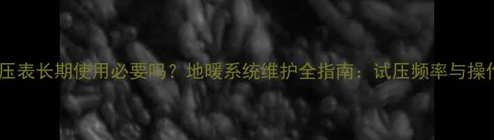 地暖试压表长期使用必要吗地暖系统维护全指南试压频率与操作规范