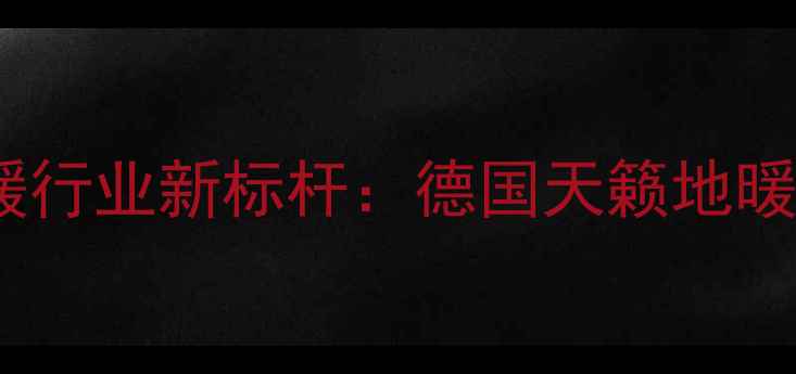 图片 地暖采暖行业新标杆：德国天籁地暖管技术1