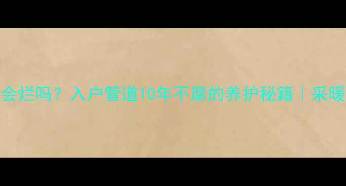 图片 地暖铁管会烂吗？入户管道10年不腐的养护秘籍｜采暖避坑指南
