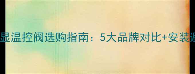 图片 地暖阀门数显温控阀选购指南：5大品牌对比+安装避坑全攻略2