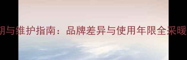 地暖阀门更换周期与维护指南品牌差异与使用年限全采暖设备保养全攻略