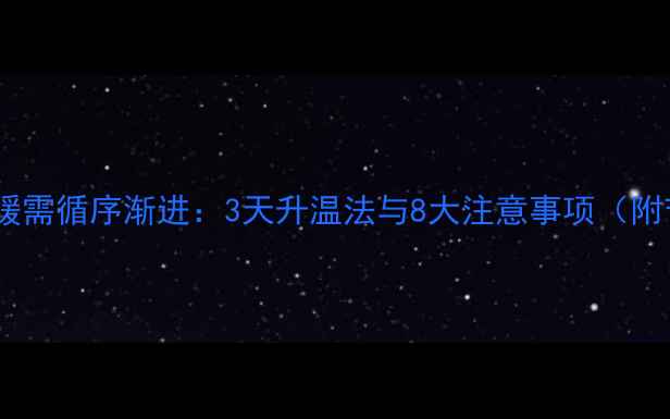 图片 地暖首次供暖需循序渐进：3天升温法与8大注意事项（附节能技巧）1