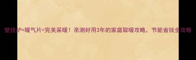 壁挂炉暖气片完美采暖亲测好用3年的家庭取暖攻略节能省钱全攻略