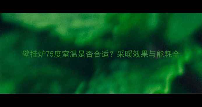 图片 壁挂炉75度室温是否合适？采暖效果与能耗全