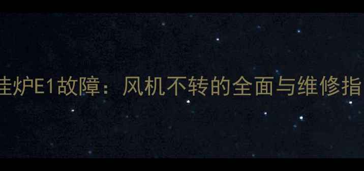 图片 壁挂炉E1故障：风机不转的全面与维修指南1