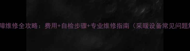 壁挂炉E4故障维修全攻略费用自检步骤专业维修指南采暖设备常见问题解决方案