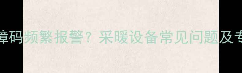图片 壁挂炉E5故障码频繁报警？采暖设备常见问题及专业解决方案