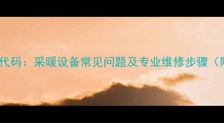 图片 壁挂炉E6故障代码：采暖设备常见问题及专业维修步骤（附图文指南）2