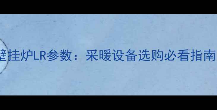 壁挂炉LR参数采暖设备选购必看指南