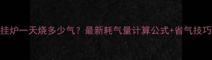壁挂炉一天烧多少气最新耗气量计算公式省气技巧全
