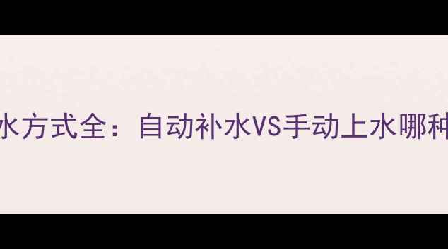 壁挂炉上水方式全自动补水VS手动上水哪种更省心