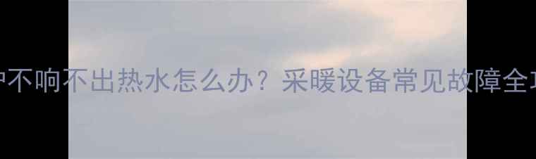 图片 壁挂炉不响不出热水怎么办？采暖设备常见故障全攻略🔥