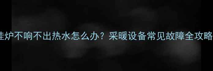 图片 壁挂炉不响不出热水怎么办？采暖设备常见故障全攻略🔥1