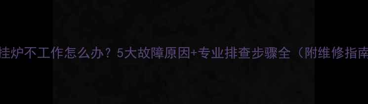 图片 壁挂炉不工作怎么办？5大故障原因+专业排查步骤全（附维修指南）
