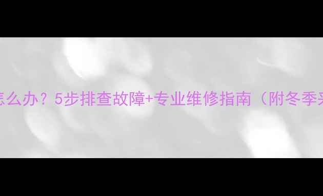 图片 壁挂炉不烧水怎么办？5步排查故障+专业维修指南（附冬季采暖维护秘籍）