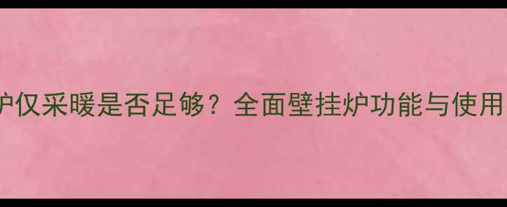图片 壁挂炉仅采暖是否足够？全面壁挂炉功能与使用场景1