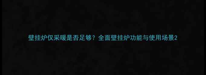 图片 壁挂炉仅采暖是否足够？全面壁挂炉功能与使用场景2