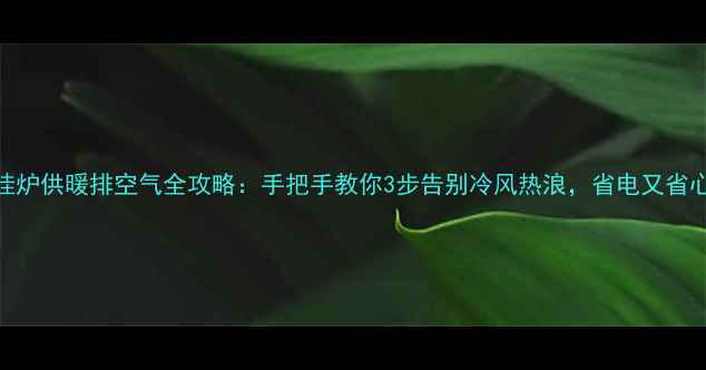 壁挂炉供暖排空气全攻略手把手教你3步告别冷风热浪省电又省心