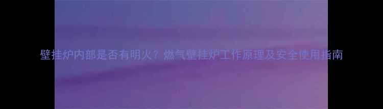 图片 壁挂炉内部是否有明火？燃气壁挂炉工作原理及安全使用指南