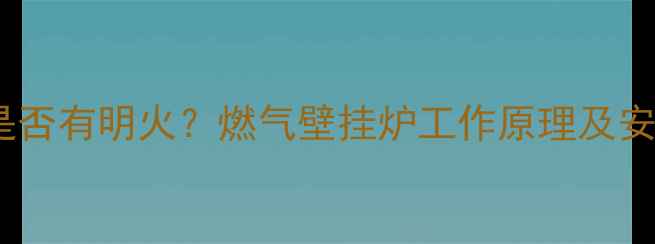 图片 壁挂炉内部是否有明火？燃气壁挂炉工作原理及安全使用指南1