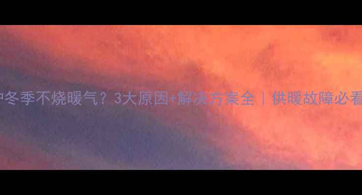 图片 壁挂炉冬季不烧暖气？3大原因+解决方案全｜供暖故障必看指南2