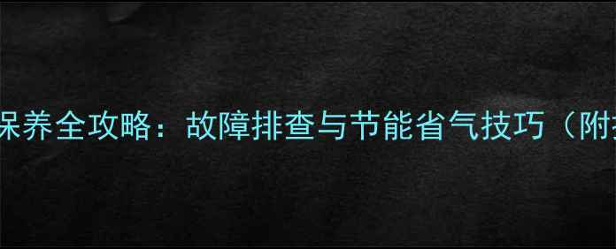 壁挂炉冬季保养全攻略故障排查与节能省气技巧附操作指南