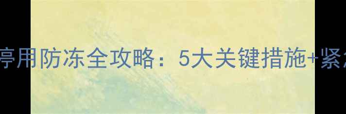 壁挂炉冬季停用防冻全攻略5大关键措施紧急处理指南