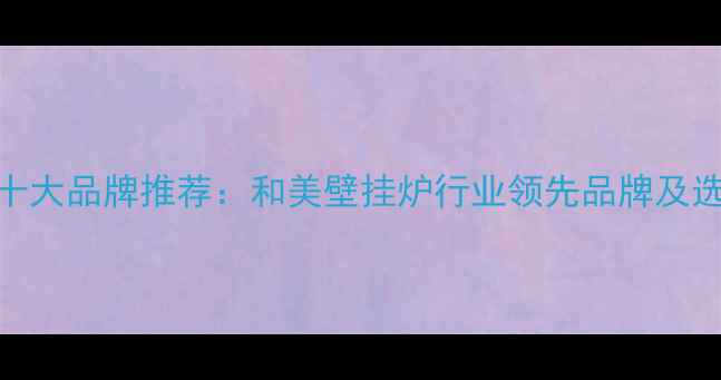 图片 壁挂炉十大品牌推荐：和美壁挂炉行业领先品牌及选购指南